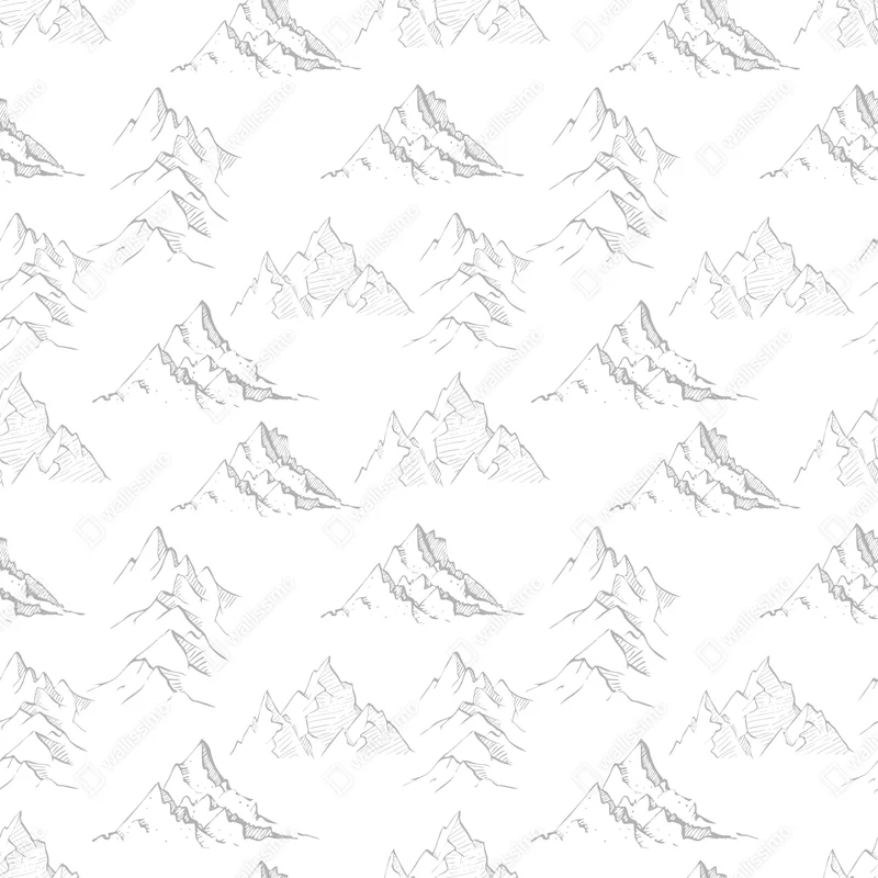 Repositionierbarer Aufkleber handgezeichnetes bergmuster Repositionierbarer Aufkleber handgezeichnetes bergmuster