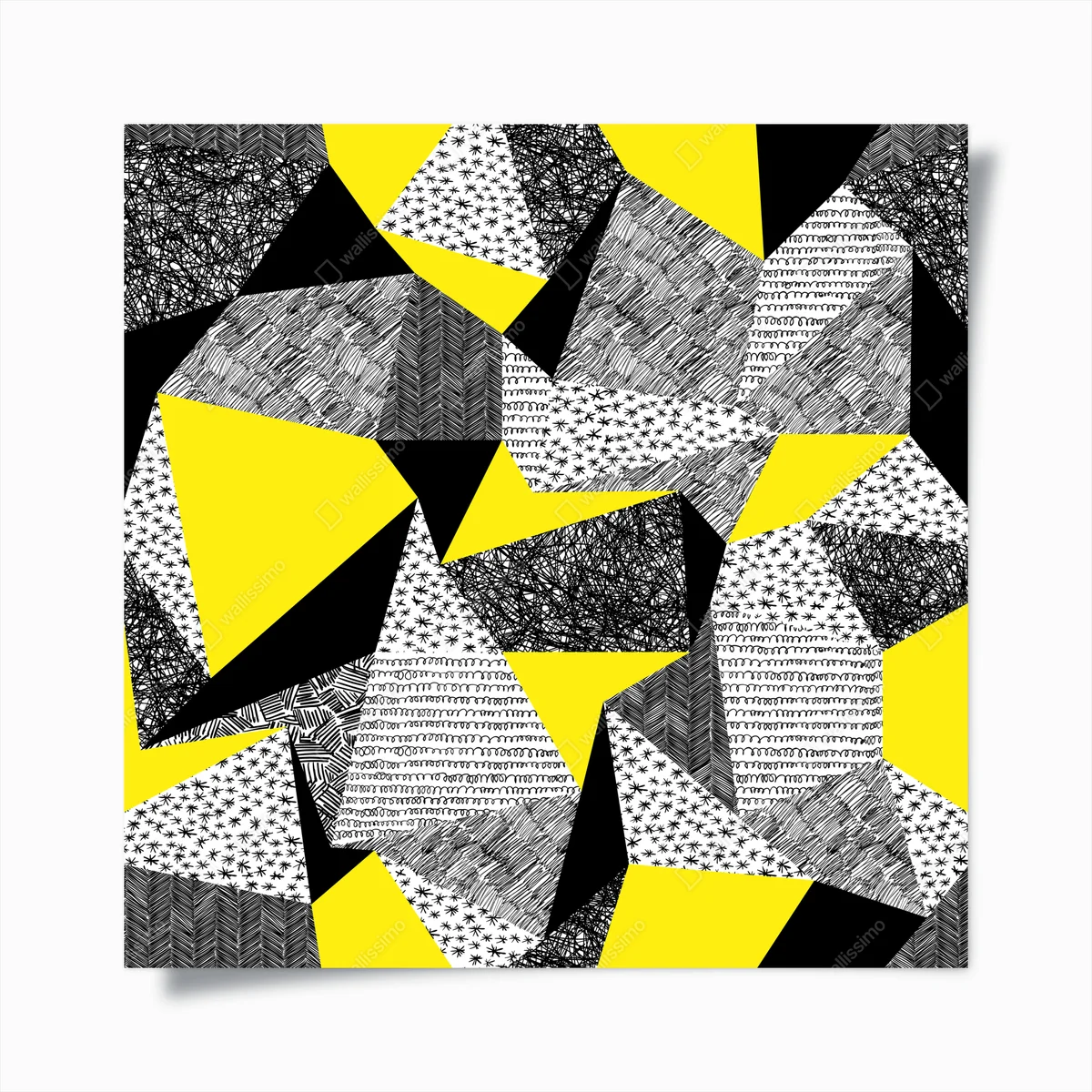 Poster retro geometrisches muster mit gelben akzenten • Poster bei Wallnifity® Poster retro geometrisches muster mit gelben akzenten • Poster bei Wallnifity®