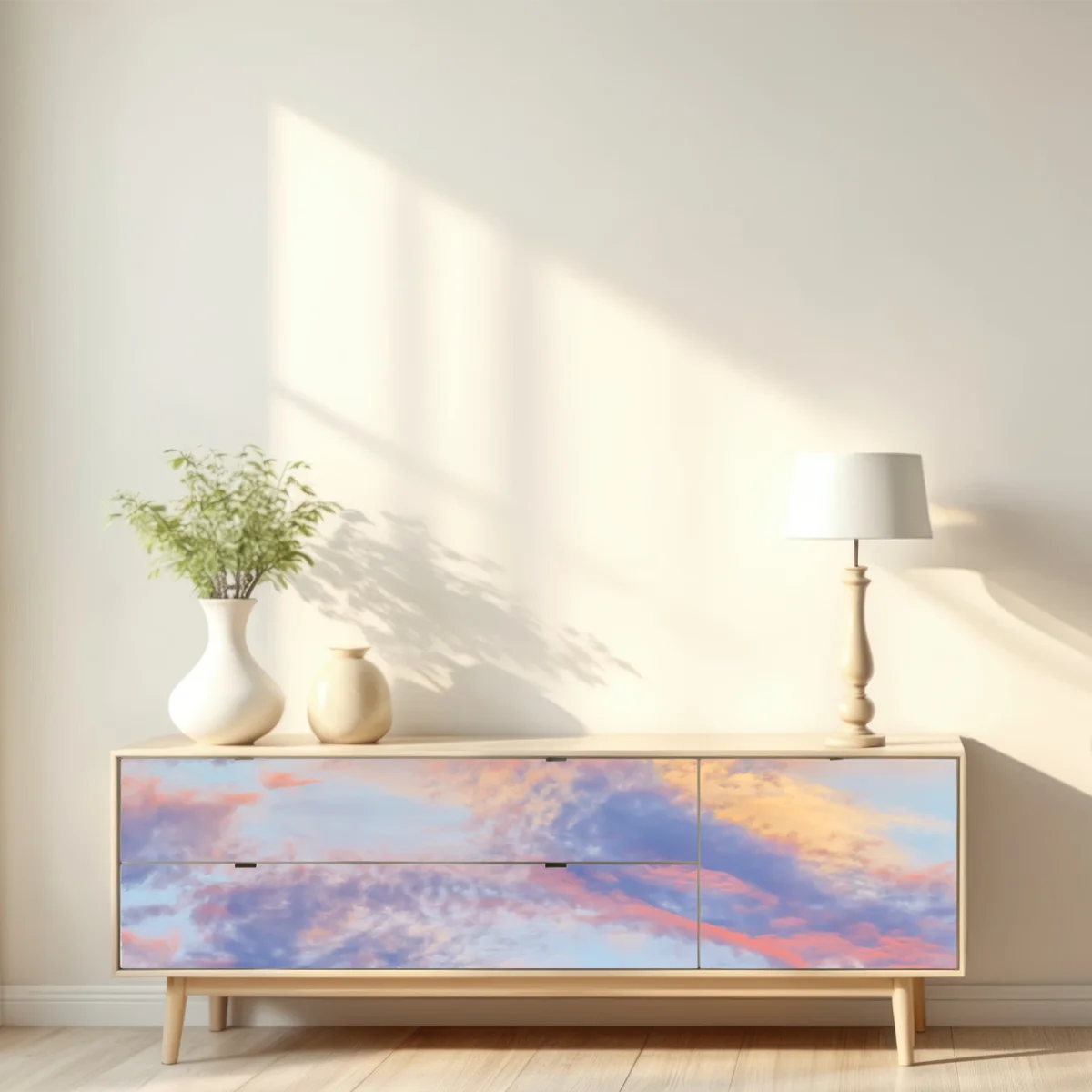 Repositionierbarer Aufkleber sanfter pastellhimmel bei sonnenaufgang Repositionierbarer Aufkleber sanfter pastellhimmel bei sonnenaufgang