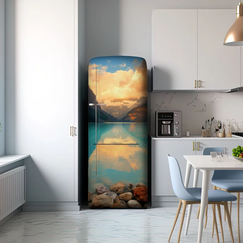 Kühlschrankaufkleber sonnenaufgang über Lake Louise, Banff