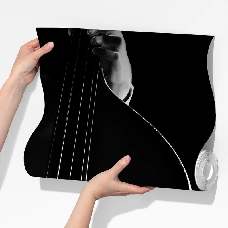 Fototapete kontrabassist im dramatischen licht Fototapete kontrabassist im dramatischen licht