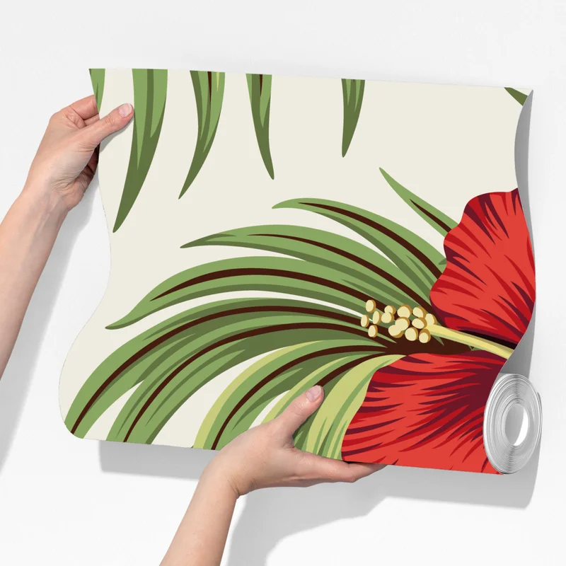 Fototapete tropisches hibiskusmuster Fototapete tropisches hibiskusmuster