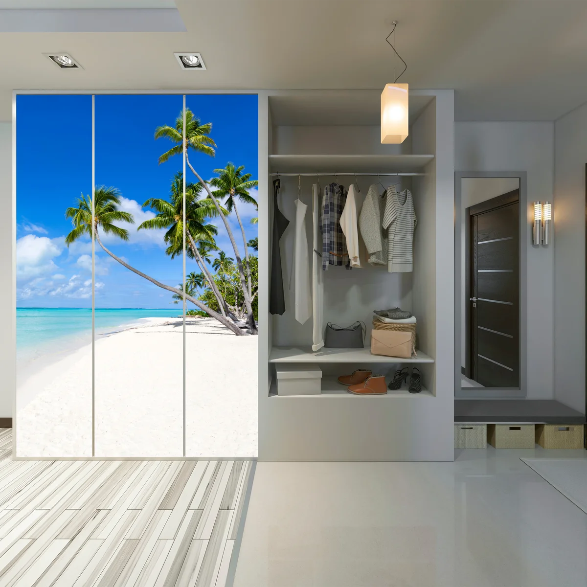 Schrankaufkleber tropischer palmenstrand Schrankaufkleber tropischer palmenstrand