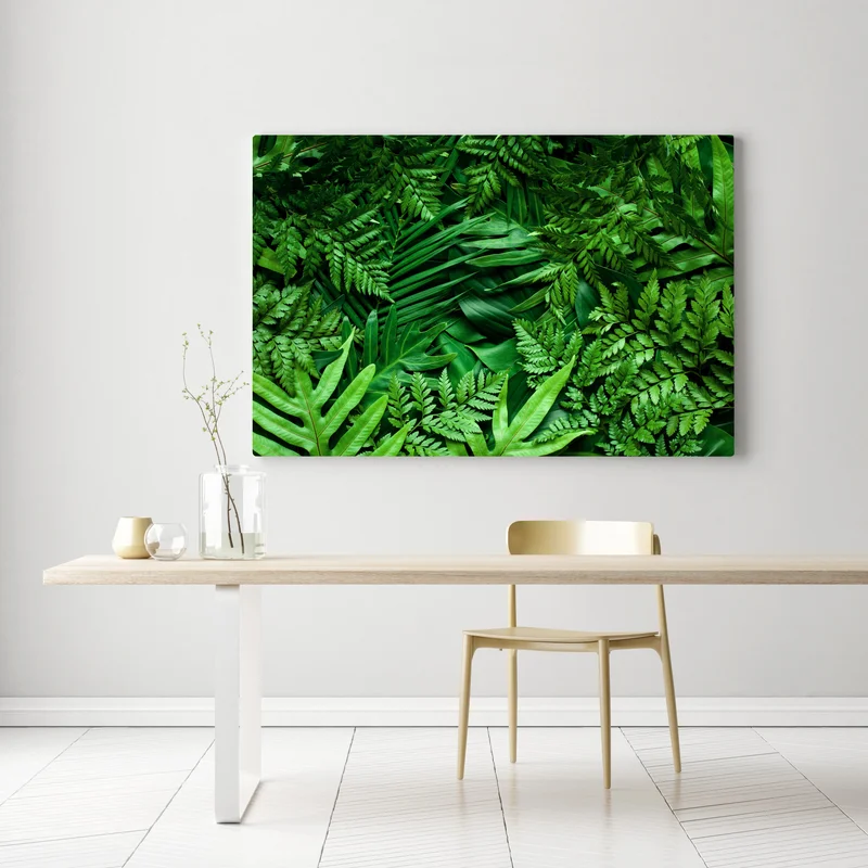 Leinwandbild üppiges grünes blättermuster Leinwandbild üppiges grünes blättermuster