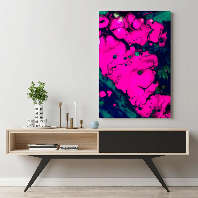 Leinwandbild neonpink flüssige abstraktion Leinwandbild neonpink flüssige abstraktion