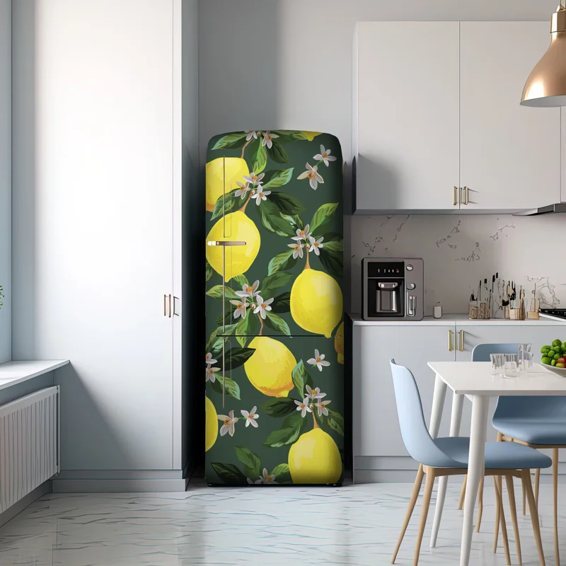 Kühlschrankaufkleber botanisches zitronenmuster