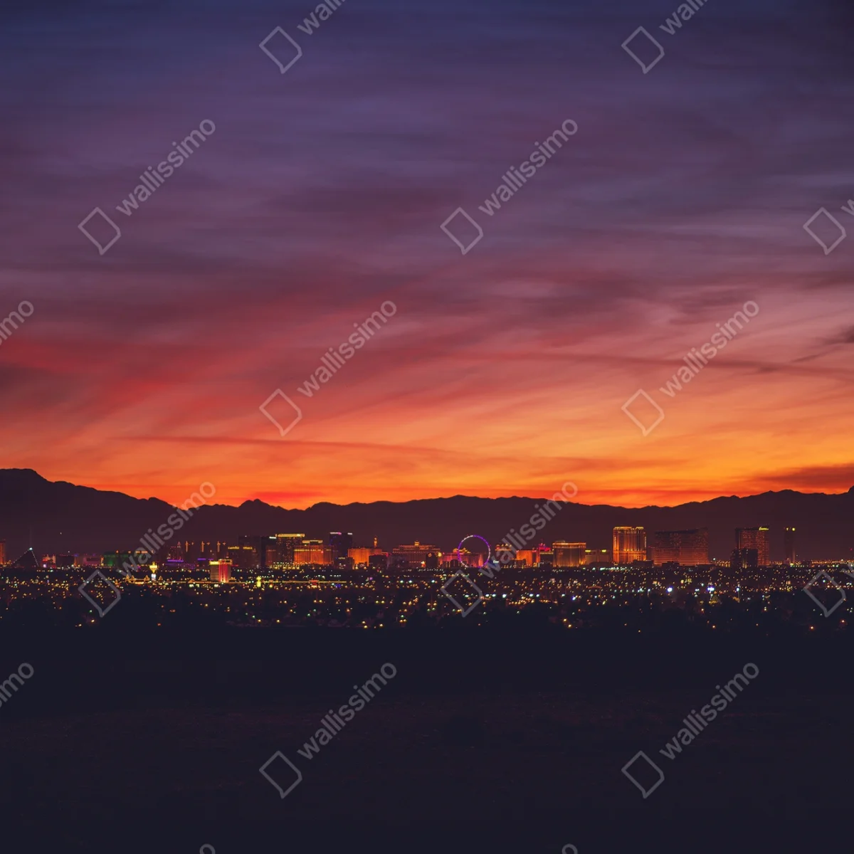 Fototapete Las Vegas panorama bei dämmerung Fototapete Las Vegas panorama bei dämmerung