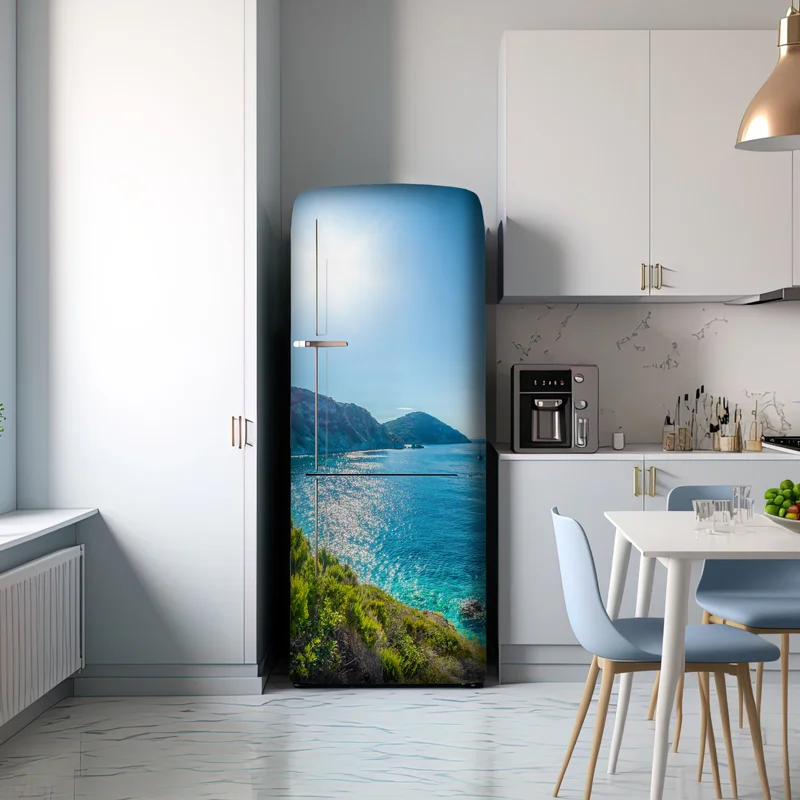 Kühlschrankaufkleber sonnige panoramaansicht des strands Sansone, Elba