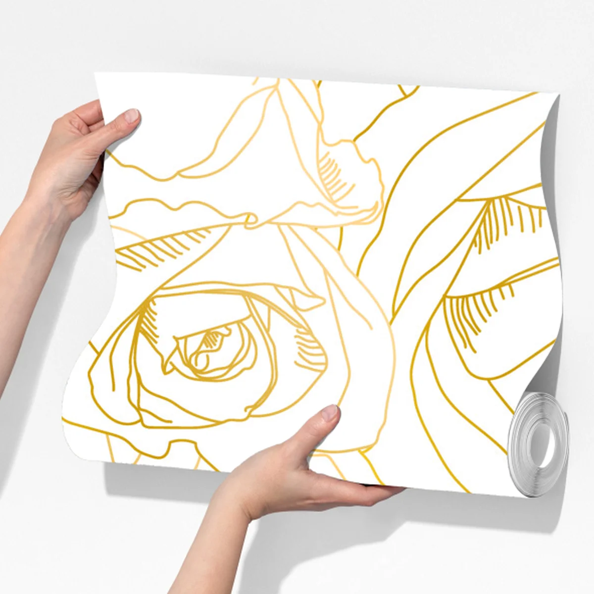 Fototapete goldene rosen linienzeichnung Fototapete goldene rosen linienzeichnung