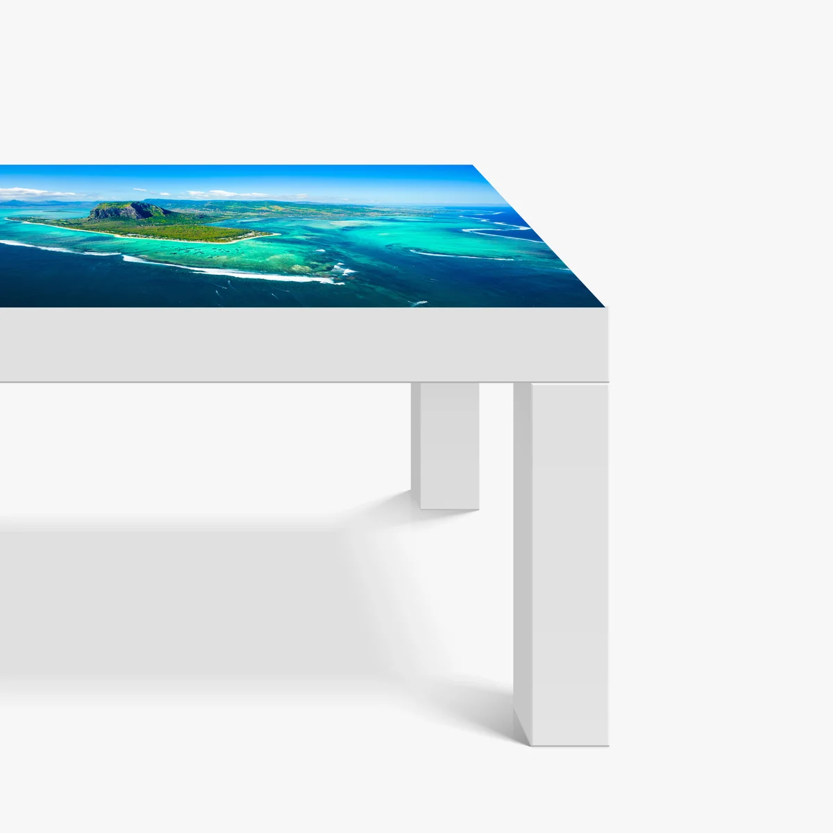 Tischaufkleber und Schreibtischaufkleber Le Morne panorama der türkislagune Tischaufkleber und Schreibtischaufkleber Le Morne panorama der türkislagune
