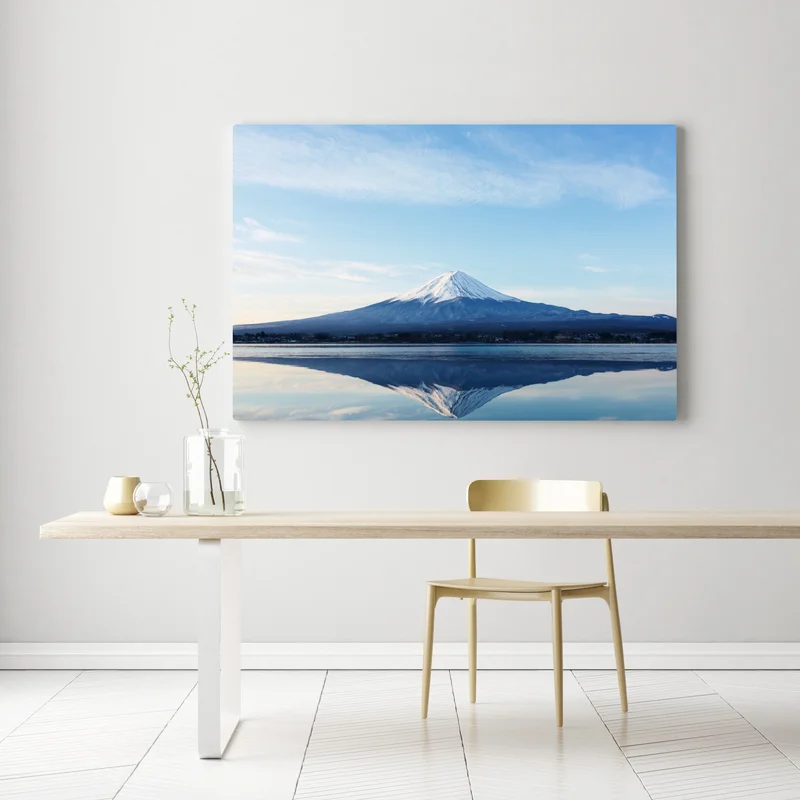 Leinwandbild berg Fuji spiegelung im see Leinwandbild berg Fuji spiegelung im see
