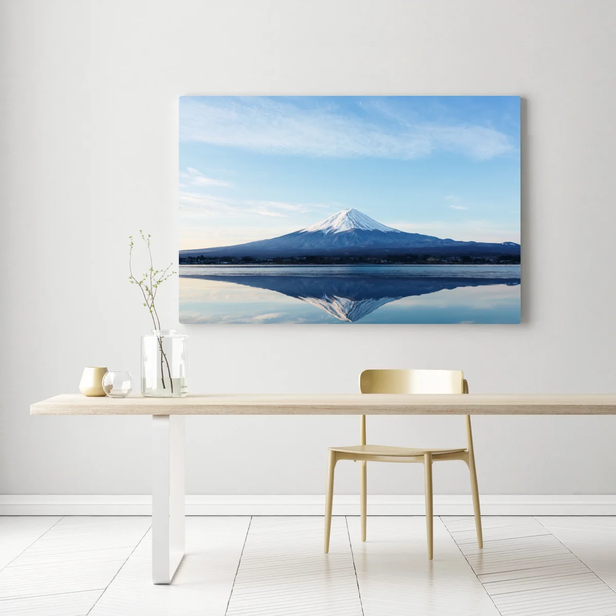 Leinwandbild berg Fuji spiegelung im see Leinwandbild berg Fuji spiegelung im see