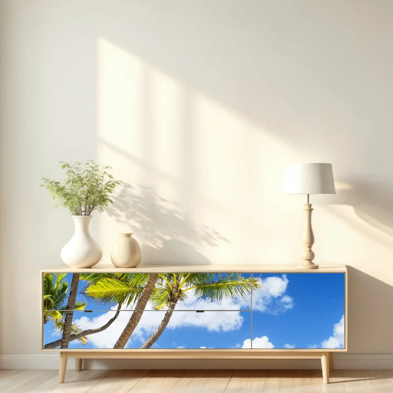 Repositionierbarer Aufkleber tropischer palmstrand in Punta Cana Repositionierbarer Aufkleber tropischer palmstrand in Punta Cana