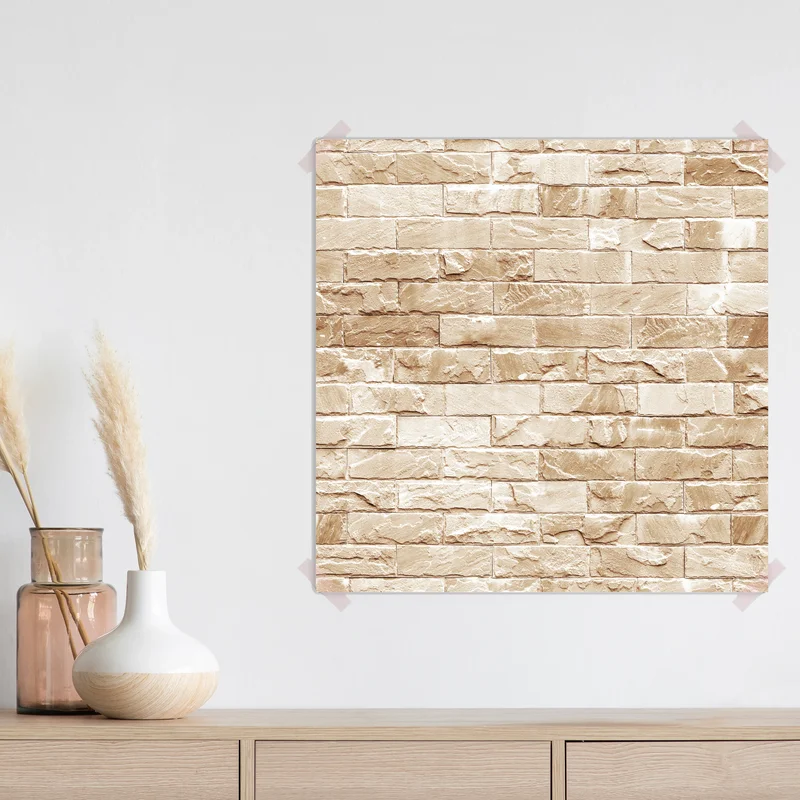 Poster antik wirkende kalkstein ziegelwand • Poster bei Wallnifity® Poster antik wirkende kalkstein ziegelwand • Poster bei Wallnifity®