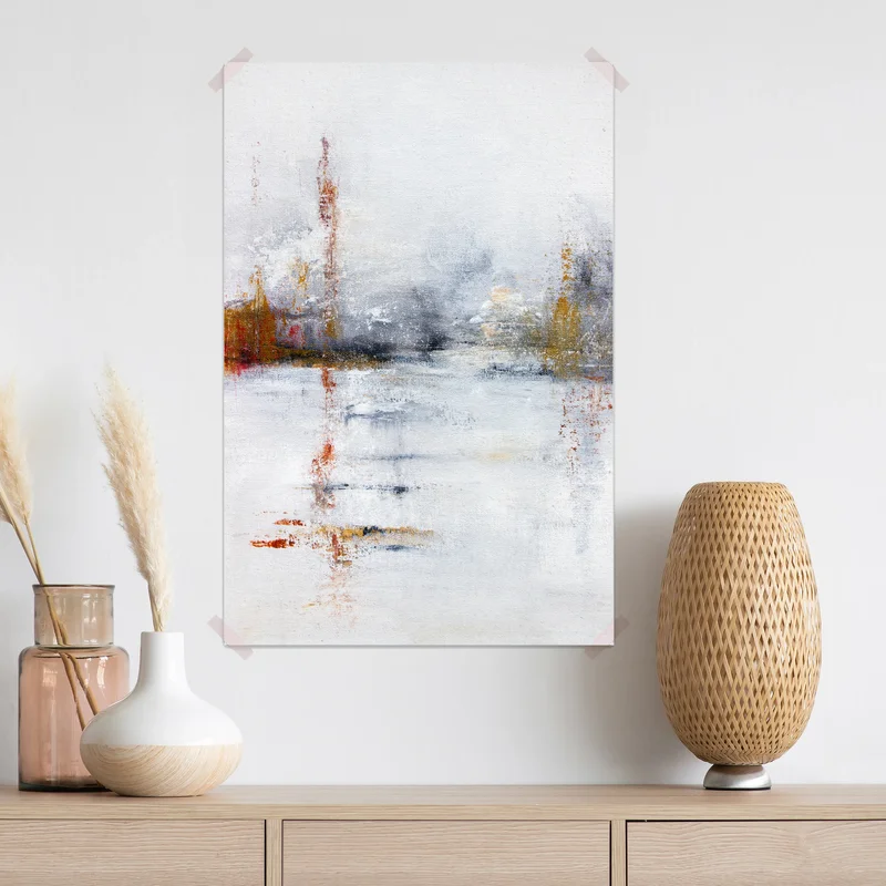 Poster ruhige abstrakte landschaft in sanften neutralen tönen Poster ruhige abstrakte landschaft in sanften neutralen tönen