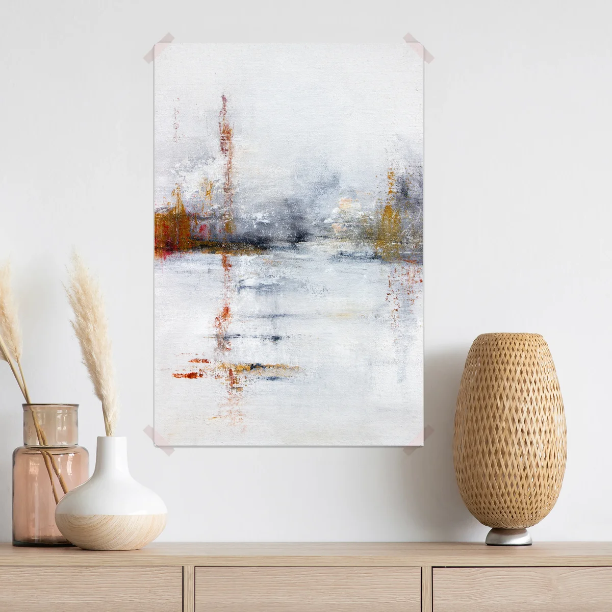 Poster ruhige abstrakte landschaft in sanften neutralen tönen Poster ruhige abstrakte landschaft in sanften neutralen tönen