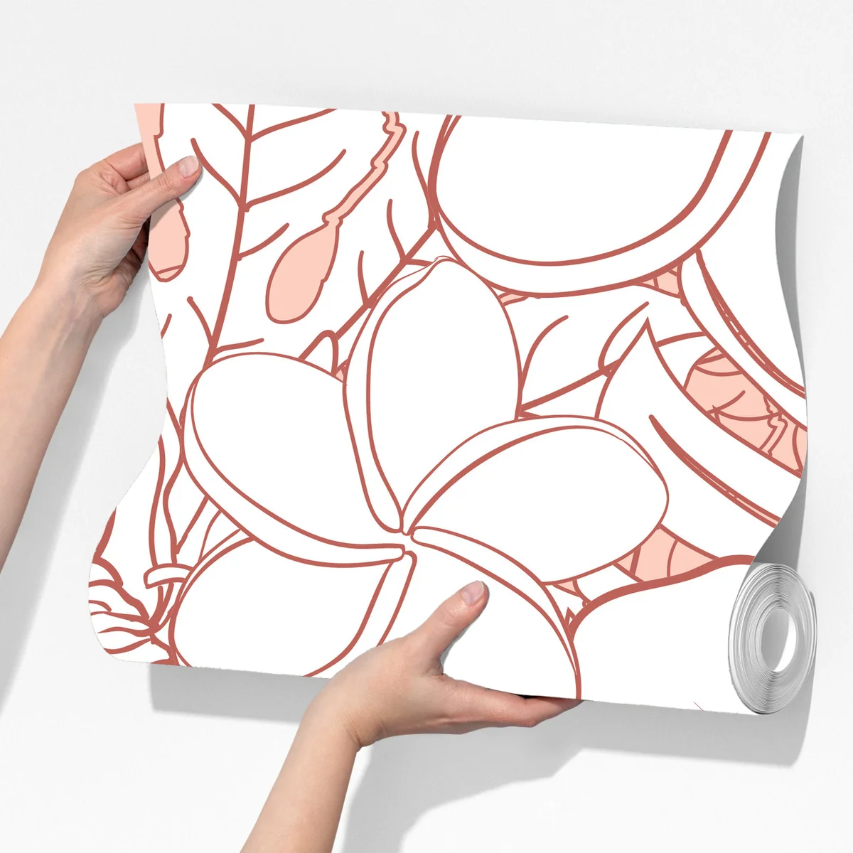 Fototapete zartes korallenfarbenes blumenmuster Fototapete zartes korallenfarbenes blumenmuster