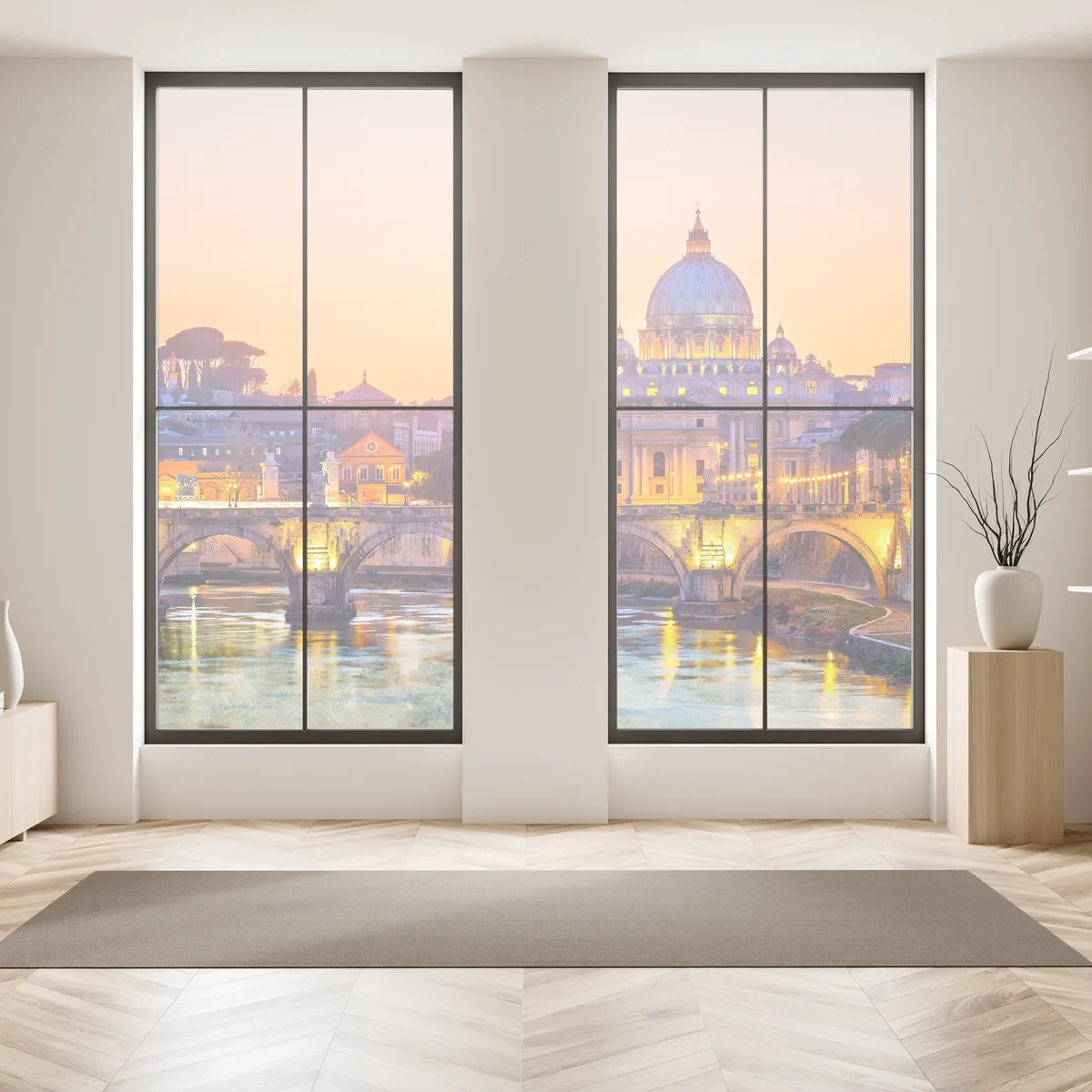 Fensteraufkleber sonnenuntergang über dem Petersdom und dem Tiber Fensteraufkleber sonnenuntergang über dem Petersdom und dem Tiber