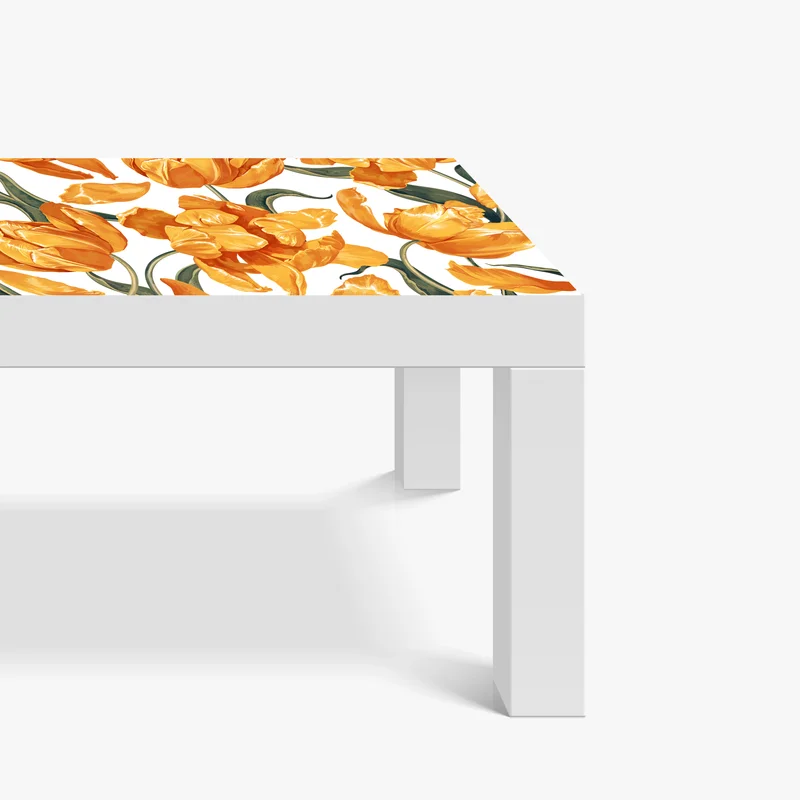Tischaufkleber und Schreibtischaufkleber muster mit lebhaften orangen tulpen