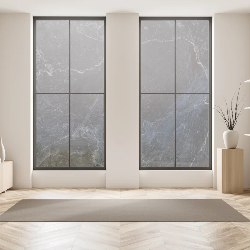 Fensteraufkleber dunkle marmortextur mit blauen adern