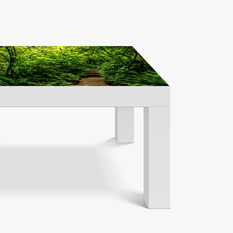 Tischaufkleber und Schreibtischaufkleber üppiger waldpfad