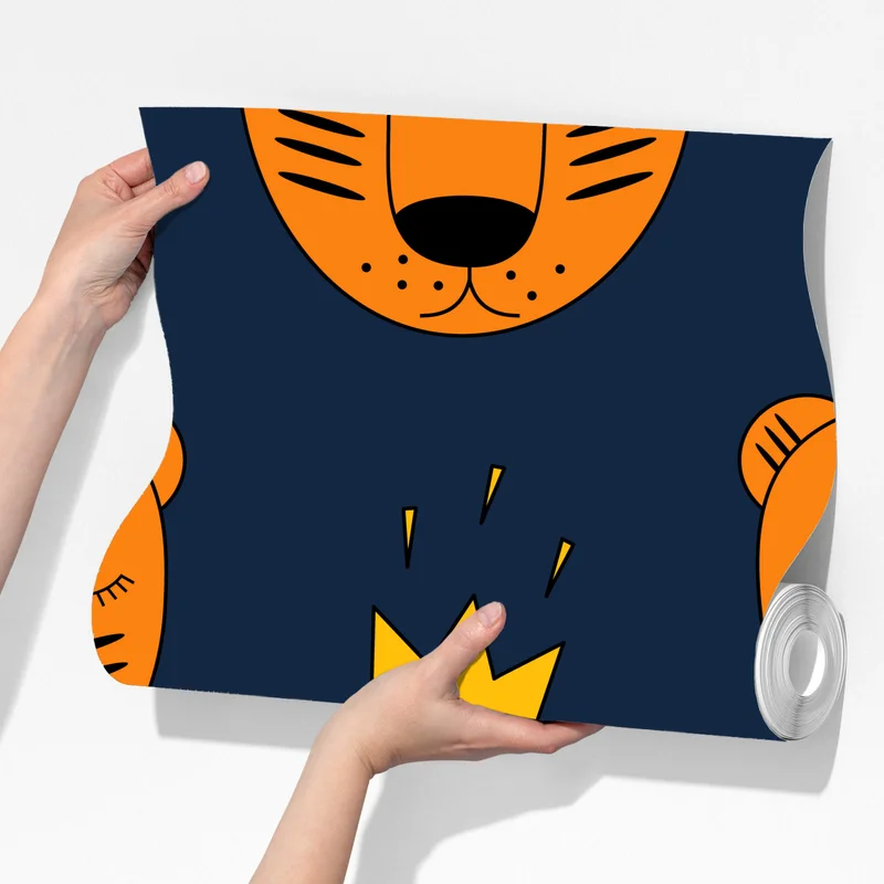 Fototapete verspieltes tiger-muster für kinderzimmer Fototapete verspieltes tiger-muster für kinderzimmer