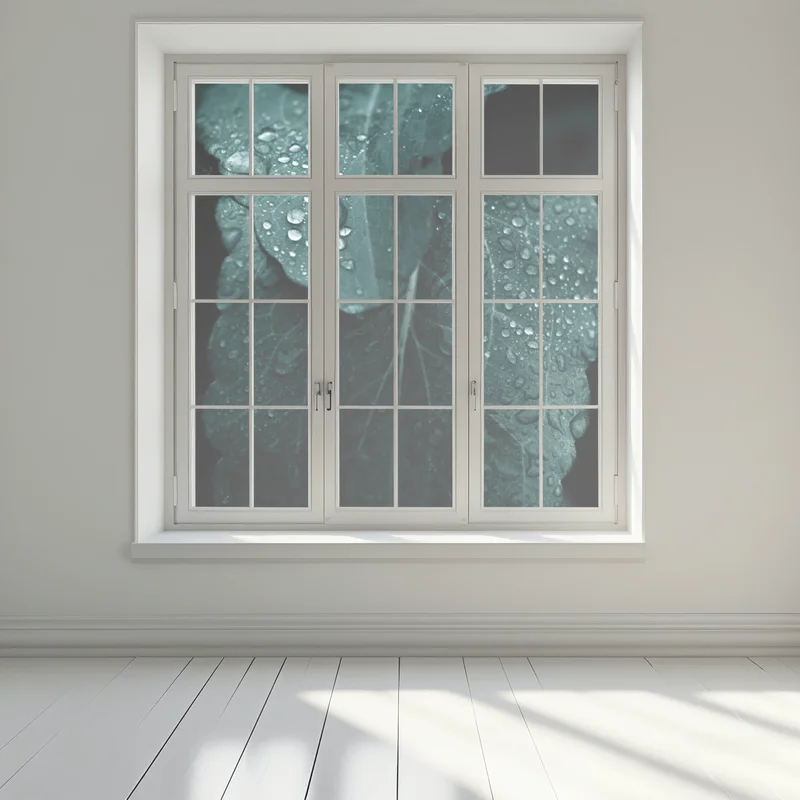 Fensteraufkleber tautropfen auf blättern Fensteraufkleber tautropfen auf blättern