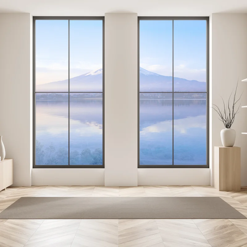 Fensteraufkleber Mount Fuji morgendliche reflexion über ruhigem see Fensteraufkleber Mount Fuji morgendliche reflexion über ruhigem see