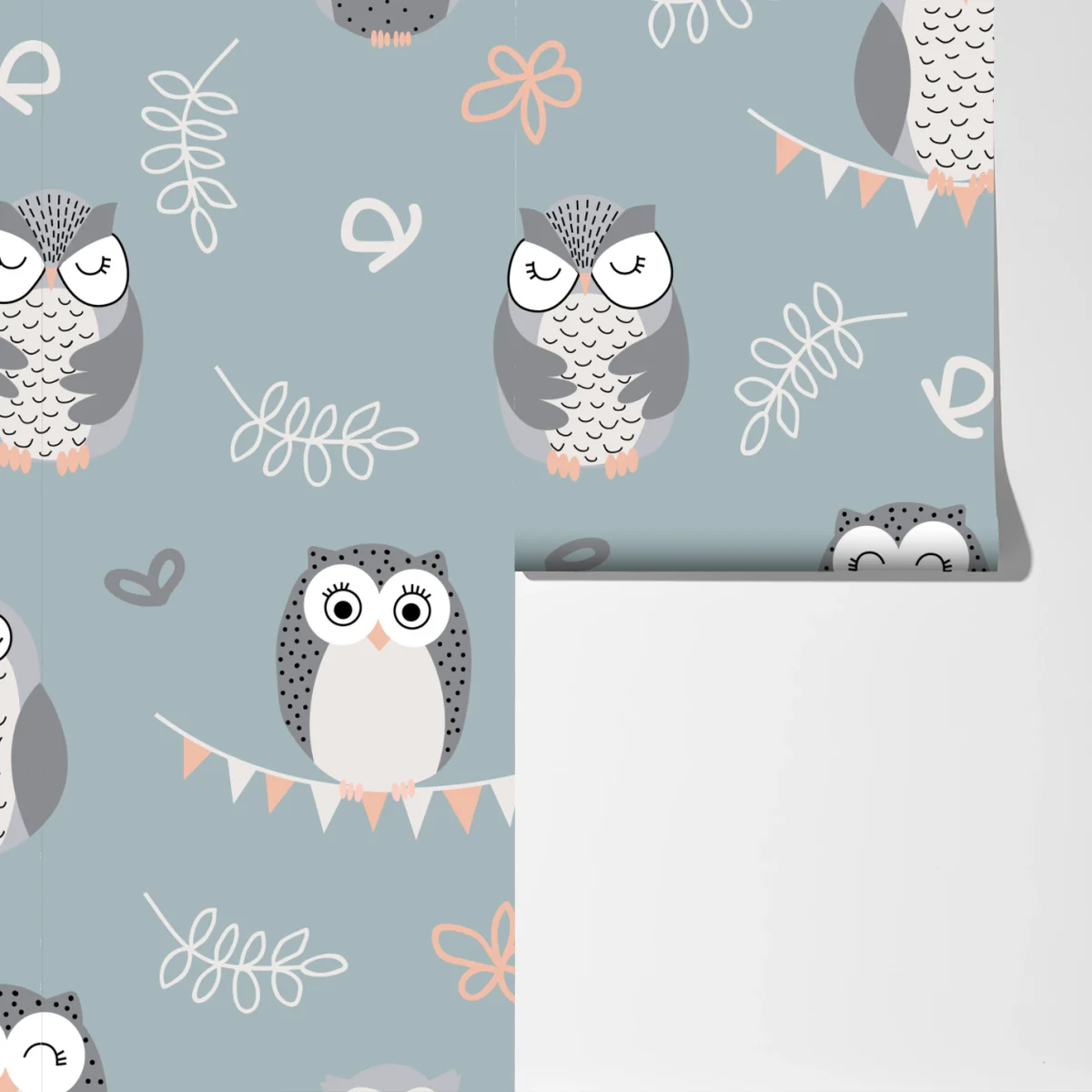 Fototapete niedliches eulenmuster für das kinderzimmer Fototapete niedliches eulenmuster für das kinderzimmer