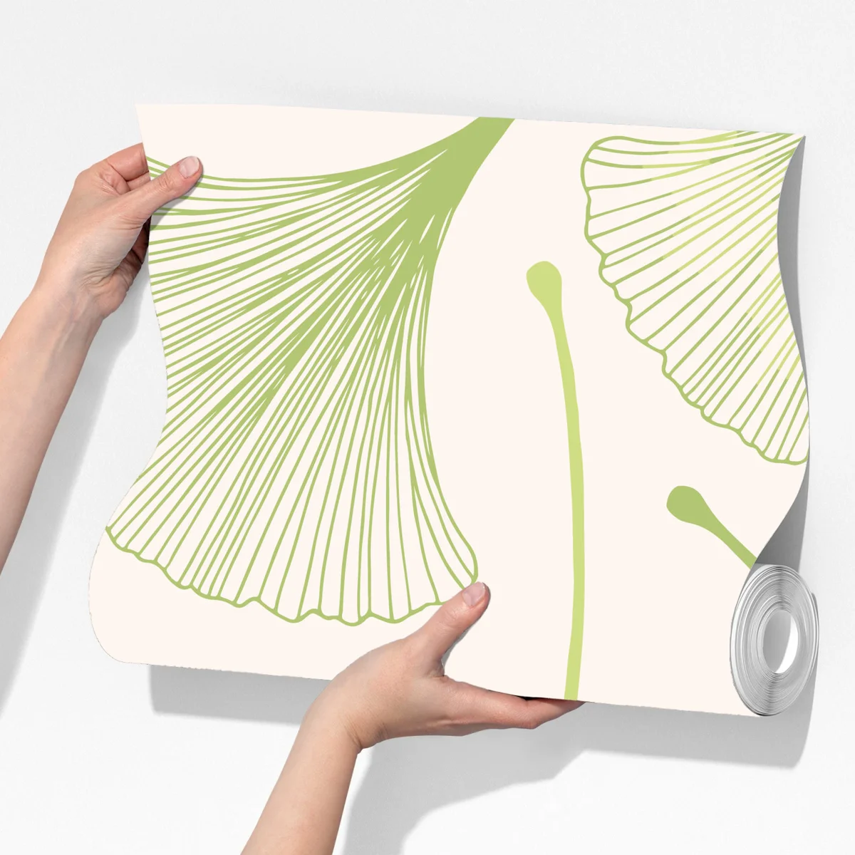 Fototapete zartes ginkgoblattmuster Fototapete zartes ginkgoblattmuster