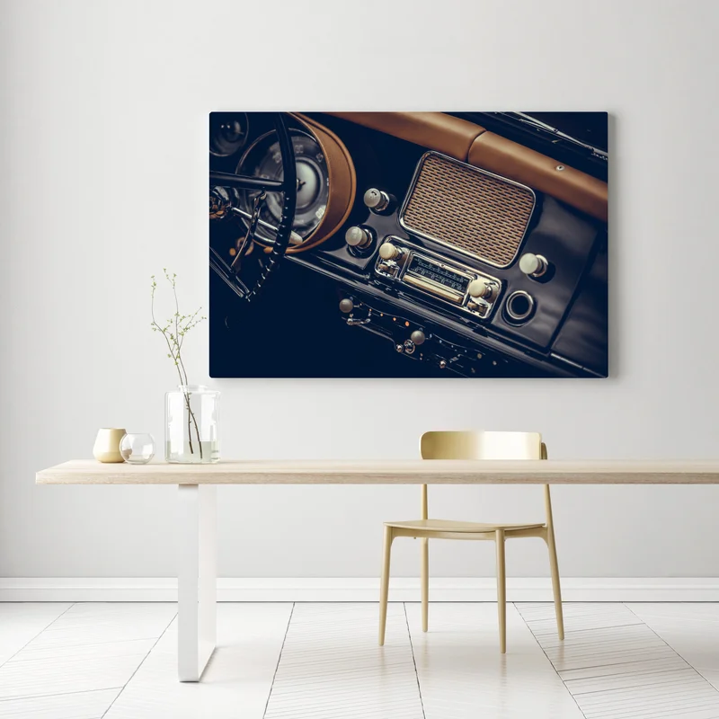 Leinwandbild vintage armaturenbrett nahaufnahme Leinwandbild vintage armaturenbrett nahaufnahme