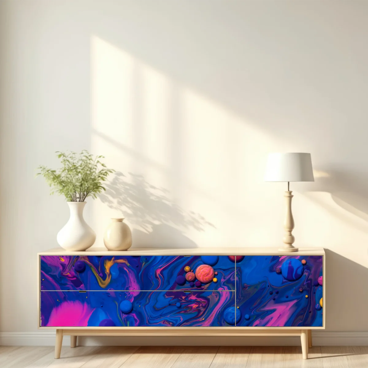 Repositionierbarer Aufkleber lebendige kosmische farbwirbel Repositionierbarer Aufkleber lebendige kosmische farbwirbel