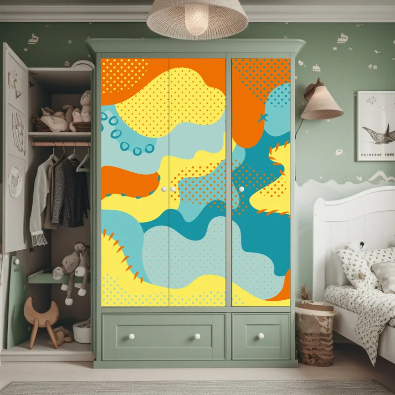 Schrankaufkleber lebendige abstrakte pop-art-komposition