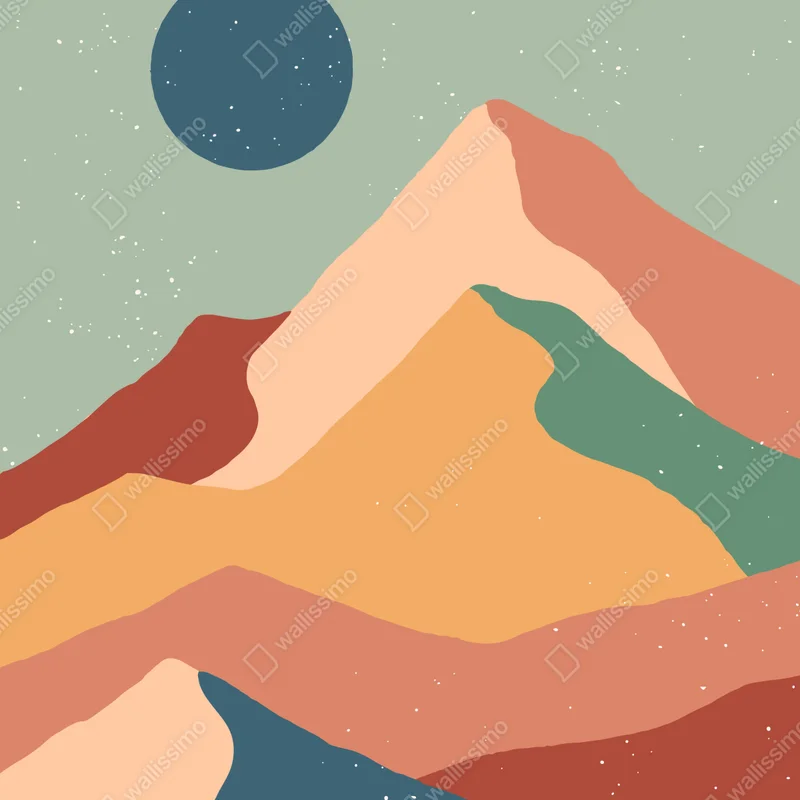 Poster abstrakte pastell gebirgslandschaft • Poster bei Wallnifity® Poster abstrakte pastell gebirgslandschaft • Poster bei Wallnifity®