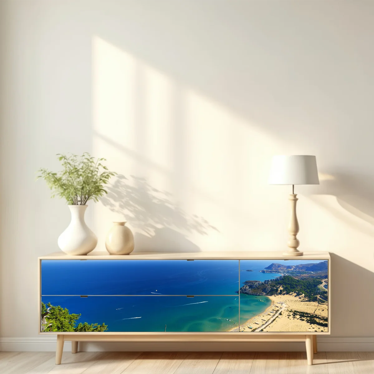 Repositionierbarer Aufkleber ruhige türkisfarbene küstenpanorama Repositionierbarer Aufkleber ruhige türkisfarbene küstenpanorama