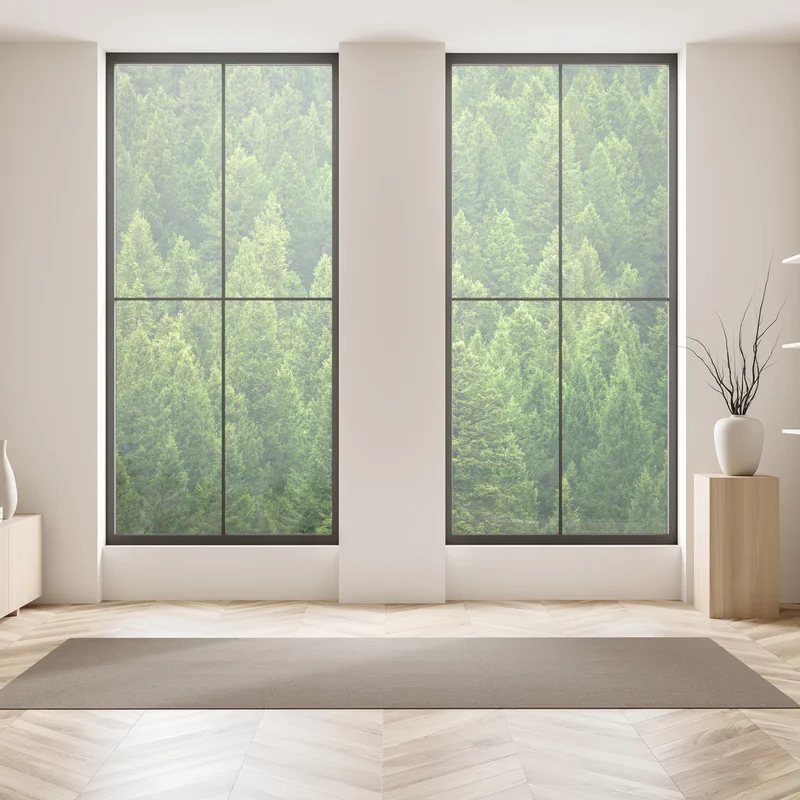 Fensteraufkleber üppige kronen eines kieferwaldes