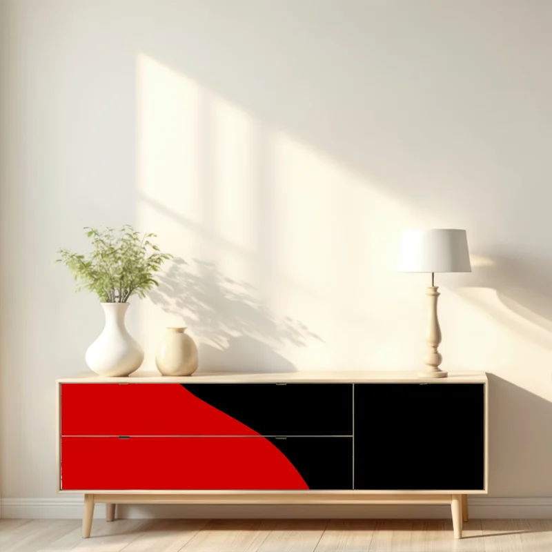 Repositionierbarer Aufkleber kräftige rot-schwarze silhouette