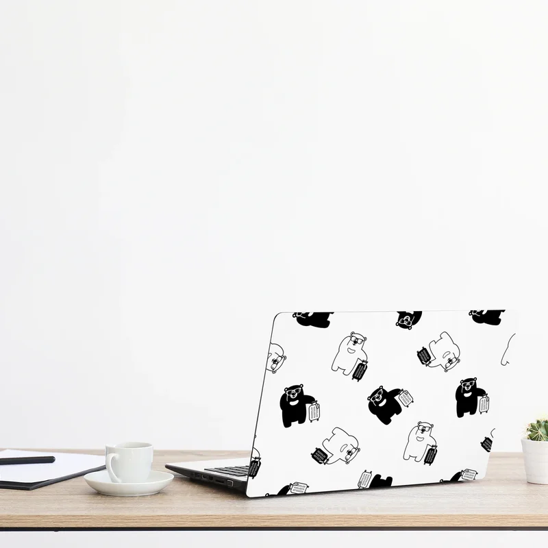 Naklejka na laptopa wzór wędrujących misiów