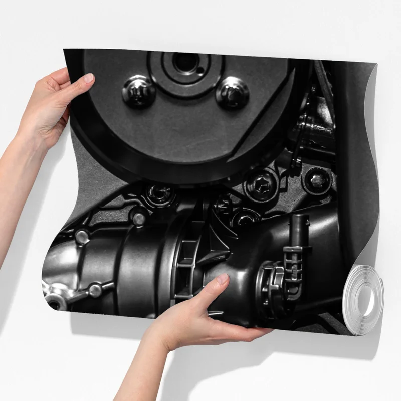 Fototapeta precyzyjne zbliżenie mechaniki silnika Fototapeta precyzyjne zbliżenie mechaniki silnika