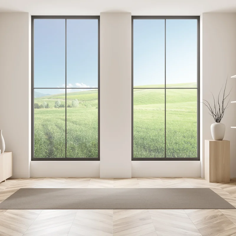 Fensteraufkleber ruhige grüne wiesenlandschaft