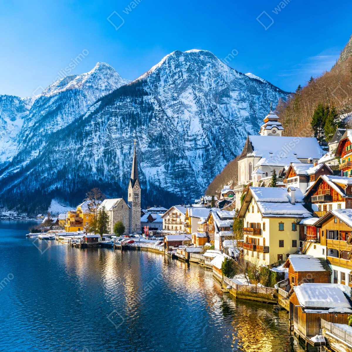 Fensteraufkleber winterruhe in Hallstatt — alpendorf am see Fensteraufkleber winterruhe in Hallstatt — alpendorf am see