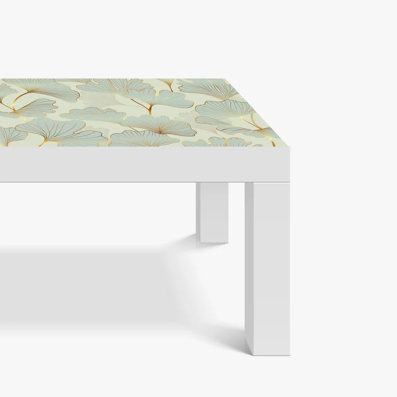 Tischaufkleber und Schreibtischaufkleber pastell ginkgo blättermuster mit goldakzenten Tischaufkleber und Schreibtischaufkleber pastell ginkgo blättermuster mit goldakzenten