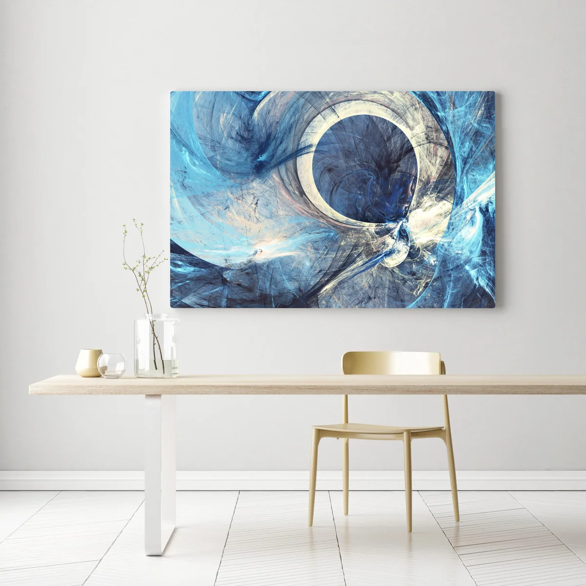 Leinwandbild blauer fraktalwirbel Leinwandbild blauer fraktalwirbel