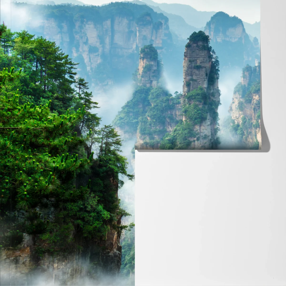 Fototapeta mgliste filary górskie Fototapeta mgliste filary górskie