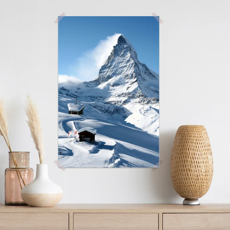 Poster majestätischer alpiner gipfel im winter Poster majestätischer alpiner gipfel im winter