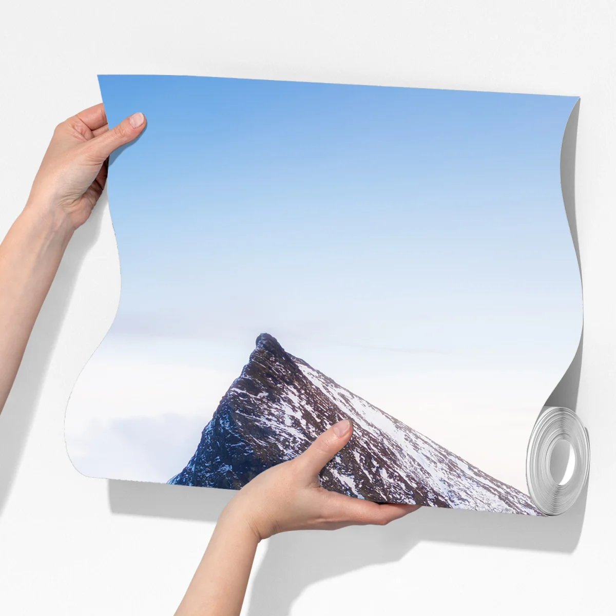 Fototapete Lofoten brücke und berg aus der luft Fototapete Lofoten brücke und berg aus der luft