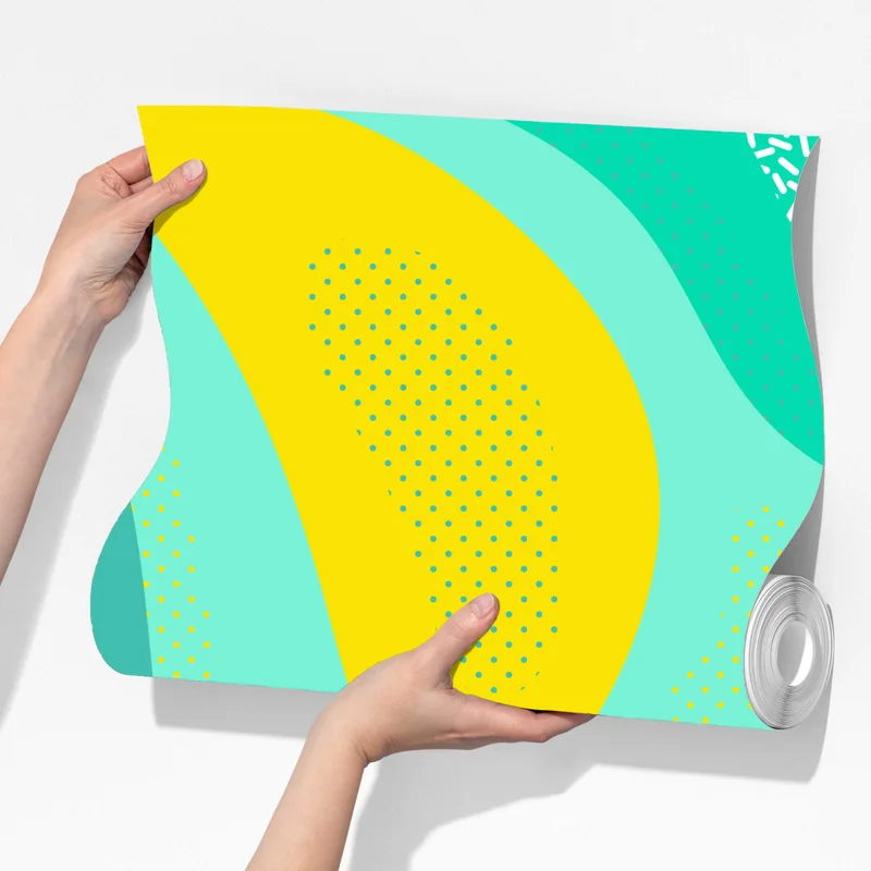 Fototapete türkis-gelbes abstraktes muster Fototapete türkis-gelbes abstraktes muster