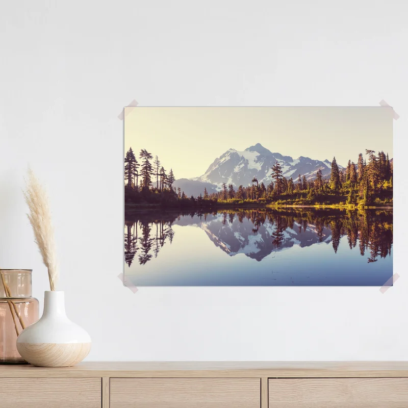 Poster spiegelung von Mount Shuksan im bergsee Poster spiegelung von Mount Shuksan im bergsee