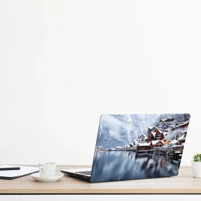 Laptop-Aufkleber verschneites Hallstatt am see