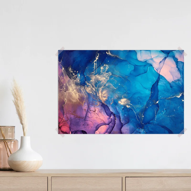 Poster blaue marmorierte alkoholtinten abstraktion Poster blaue marmorierte alkoholtinten abstraktion